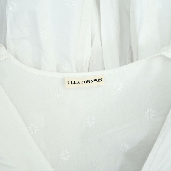 ULLA JOHNSON Tessa Floral Embroidered Poplin Mini Dress Ruffled size 2 - Picture 7 of 7